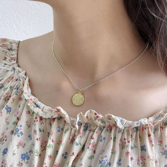 Portrait Coin Necklace in 925 Sterling Silver