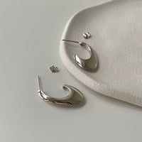 Arc U-Shape 925 Sterling Silver Hoop Earrings