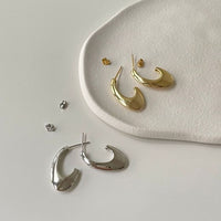 Arc U-Shape 925 Sterling Silver Hoop Earrings