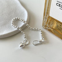 Bead Heart Adjustable Bracelet, 925 Sterling Silver