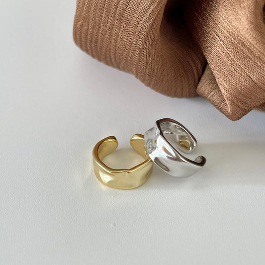 Irregular C Shape 925 Sterling Silver Non-Pierced Earring