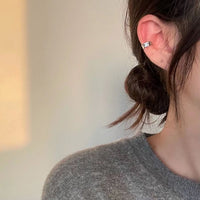 Irregular C Shape 925 Sterling Silver Non-Pierced Earring