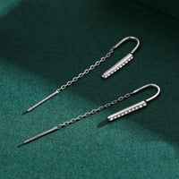 Sterling Silver Chain Drop Earrings