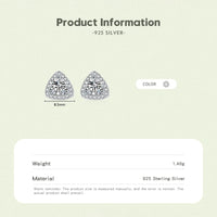 Sterling Silver Cubic Zirconia Triangle Stud Earrings