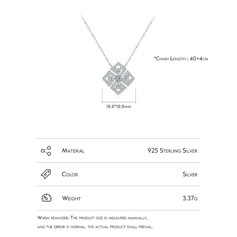 Sterling Silver Cubic Zirconia Flower Necklace
