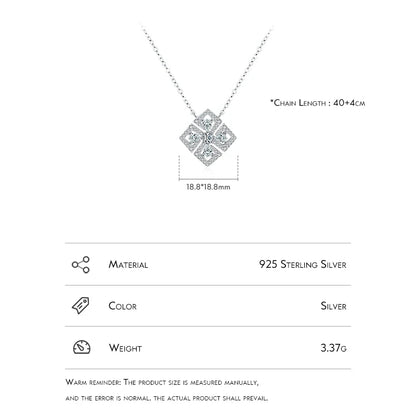 Sterling Silver Cubic Zirconia Flower Necklace