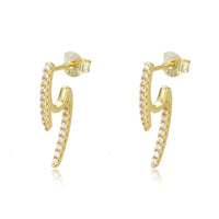 Sterling Silver Pave Front and Back Earrings
