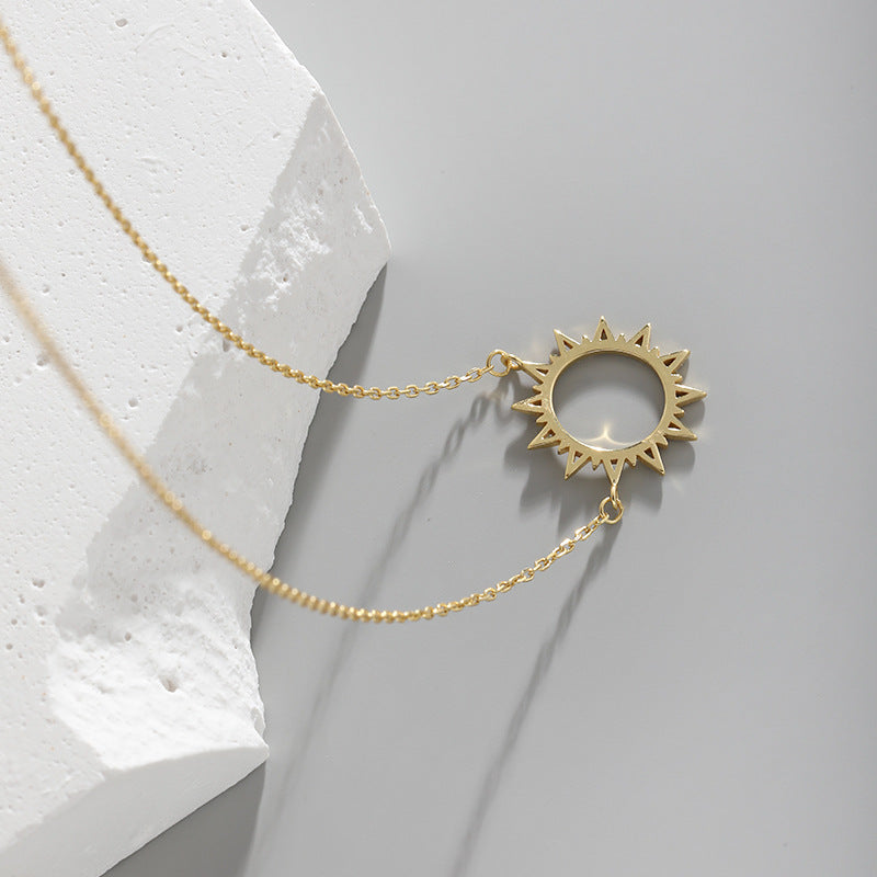 Gold Plated Sun Pendant Necklace