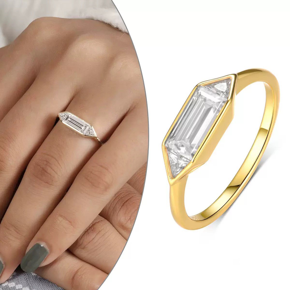 D Color VVS1 Moissanite Engagement Ring