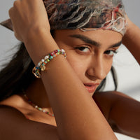 Gold Plated Sterling Silver Ammolite Bracelet