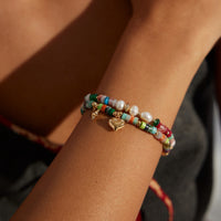 Gold Plated Sterling Silver Ammolite Bracelet