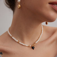 Gold Plated Freshwater Pearl Love Necklace