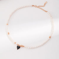 Gold Plated Freshwater Pearl Love Necklace