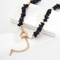 Natural Blue Sandstone Necklace in Sterling Silver