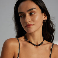 Natural Blue Sandstone Necklace in Sterling Silver
