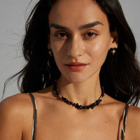 Natural Blue Sandstone Necklace in Sterling Silver