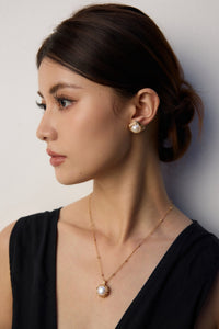 Gold Plated Sterling Silver Natural Freshwater Pearl Earrings
