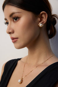 Gold Plated Sterling Silver Natural Freshwater Pearl Earrings