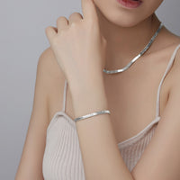 Brushed 4mm Sterling Silver Bracelet