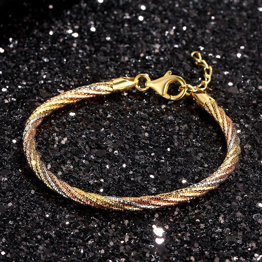 Tri-Color Braided Stackable Bracelet