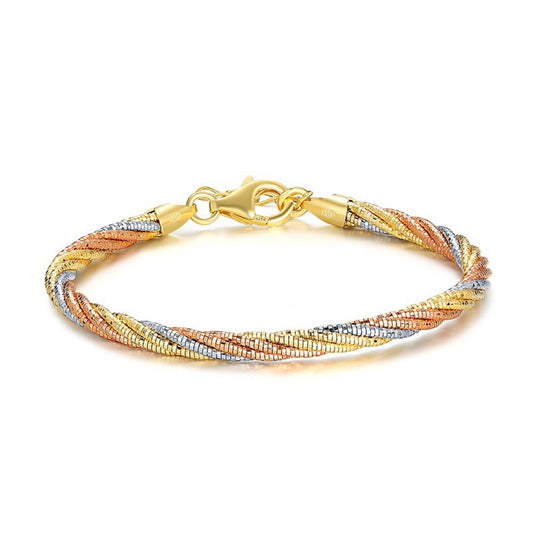 Tri-Color Braided Stackable Bracelet