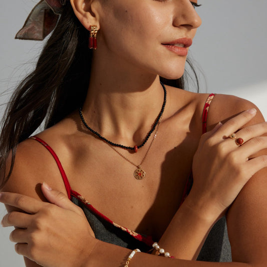 Black Agate Gothic Choker Necklace