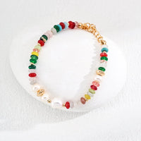 Sterling Silver Natural Freshwater Pearl Abacus Beads Bracelet