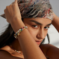 Sterling Silver Natural Freshwater Pearl Abacus Beads Bracelet