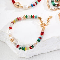 Sterling Silver Natural Freshwater Pearl Abacus Beads Bracelet