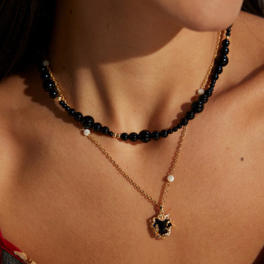 Sterling Silver Black Onyx Necklace