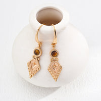 Vintage Tiger Eye Earrings in Sterling Silver