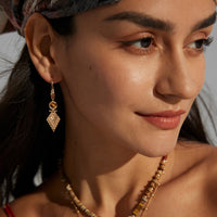 Vintage Tiger Eye Earrings in Sterling Silver