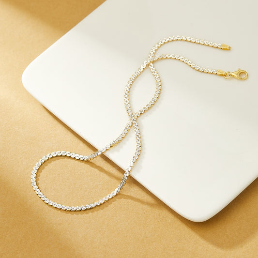 Dainty Flat Mariner Choker Necklace in 3mm Sterling Silver