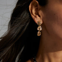 Black Shell Mismatched Boho Earrings