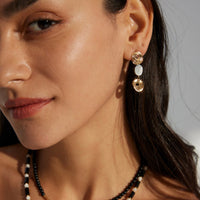 Black Shell Mismatched Boho Earrings