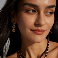Black Shell Mismatched Boho Earrings