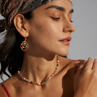 Sterling Silver Pearl and Colorful Gemstone Necklace