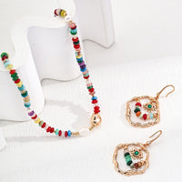 Sterling Silver Pearl and Colorful Gemstone Necklace