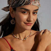 Sterling Silver Pearl and Colorful Gemstone Necklace