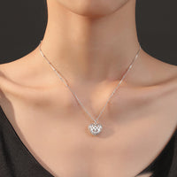 Hollow Heart Pendant Necklace in Sterling Silver