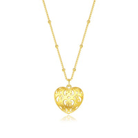 Hollow Heart Pendant Necklace in Sterling Silver