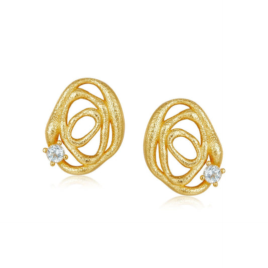 Sterling Silver Rose Topaz Earrings