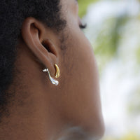 Sterling Silver Day and Night Drops Earrings