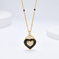 Natural Onyx Gothic Love Pendant Necklace