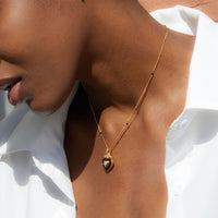 Natural Onyx Gothic Love Pendant Necklace
