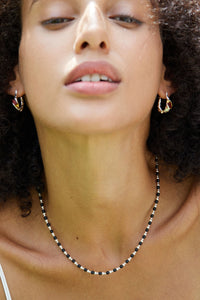 Natural Onyx Bead Choker Necklace