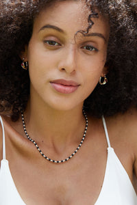 Natural Onyx Bead Choker Necklace