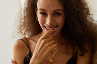 Rhodium and Gold Plated Sterling Silver Chainlet Ring