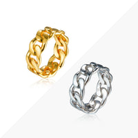 Rhodium and Gold Plated Sterling Silver Chainlet Ring