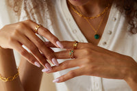 Rhodium and Gold Plated Sterling Silver Chainlet Ring